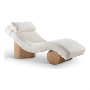 Meridian Furniture Marcella Cream Polyester Chaise Lounge