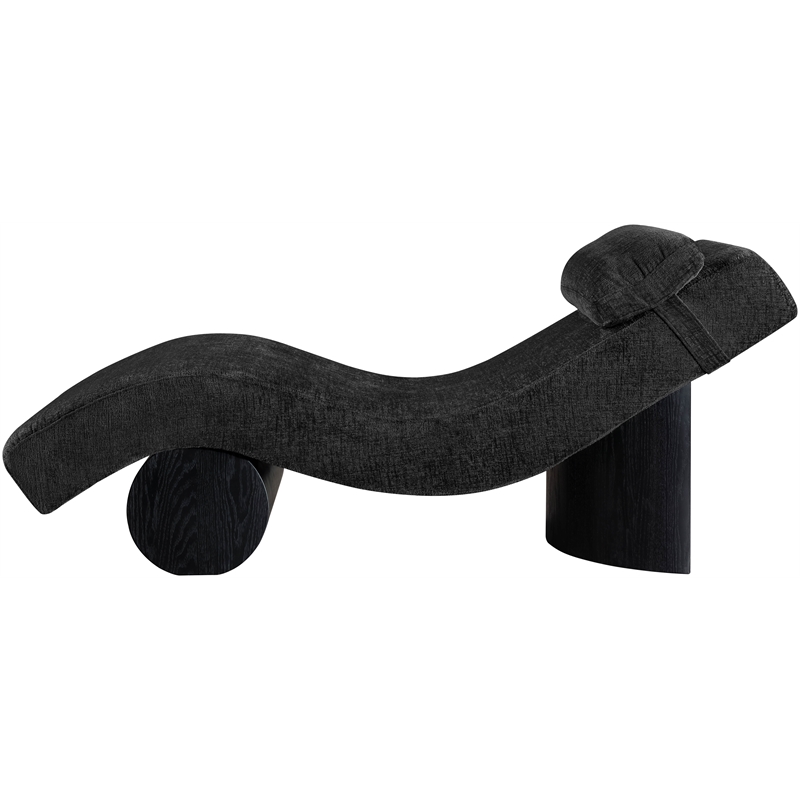 Meridian Furniture Marcella Black Polyester Chaise Lounge