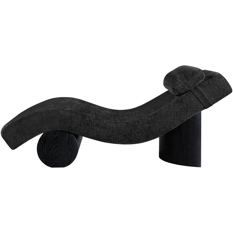 Meridian Furniture Marcella Black Polyester Chaise Lounge