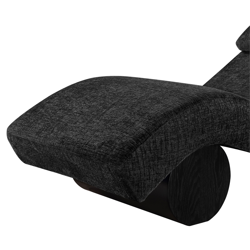 Meridian Furniture Marcella Black Polyester Chaise Lounge