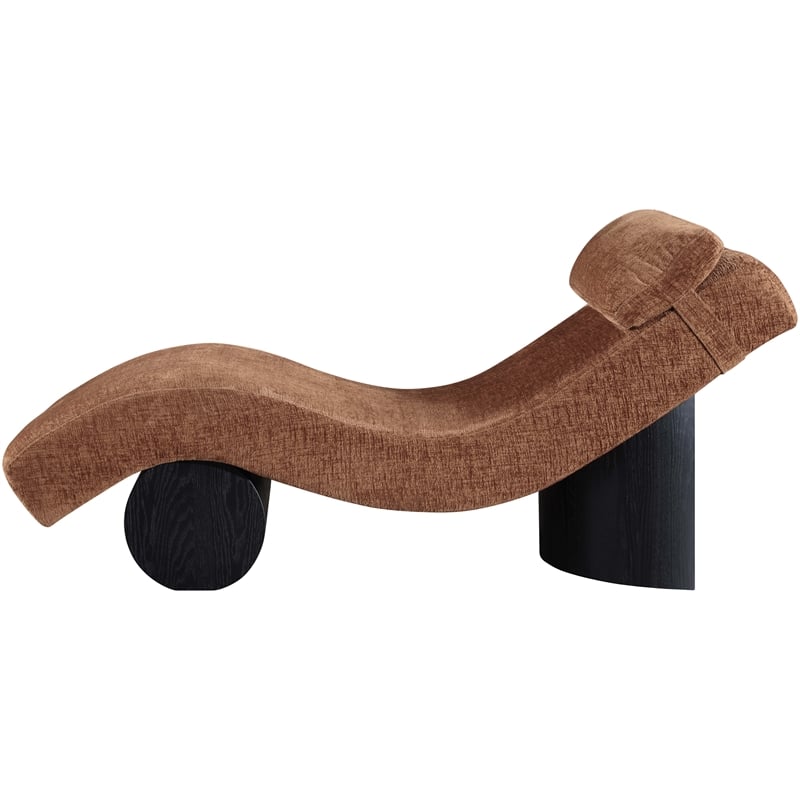 meridian furniture marcella cognac polyester chaise lounge