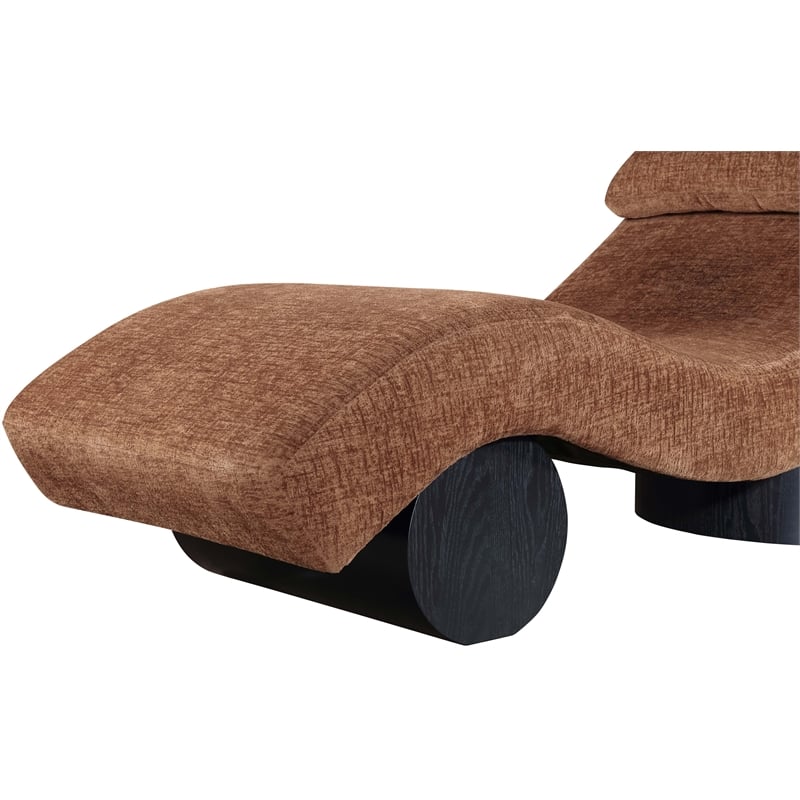 meridian furniture marcella cognac polyester chaise lounge