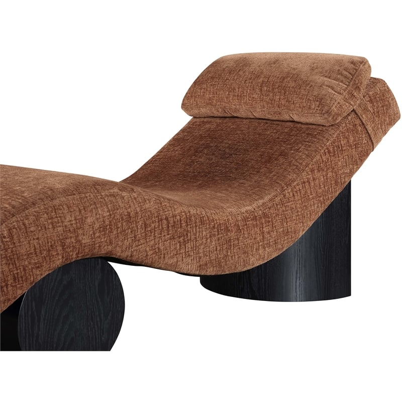 meridian furniture marcella cognac polyester chaise lounge