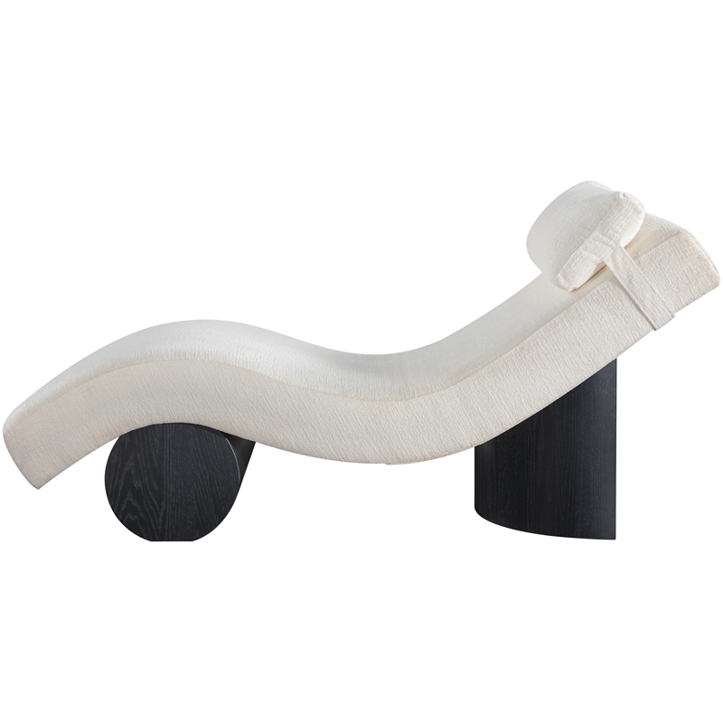 Meridian Furniture Marcella Cream Polyester Chaise Lounge