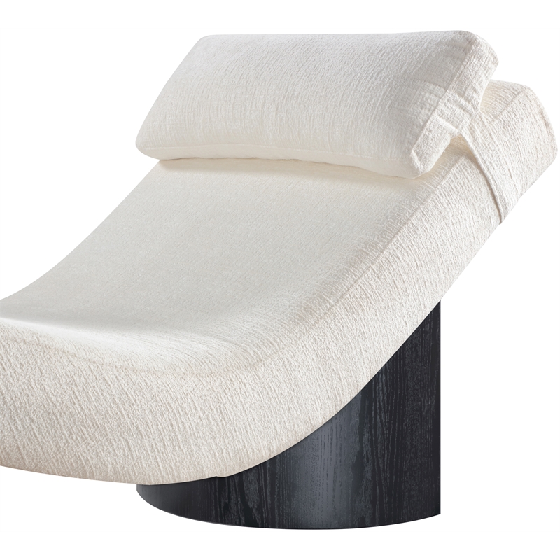 Meridian Furniture Marcella Cream Polyester Chaise Lounge