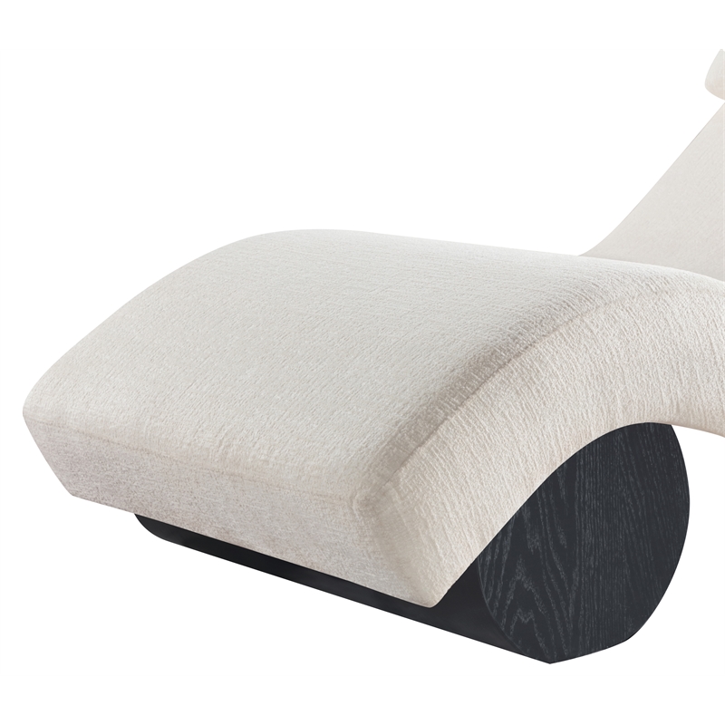 Meridian Furniture Marcella Cream Polyester Chaise Lounge