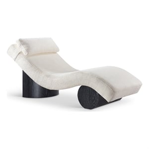 Meridian Furniture Marcella Cream Polyester Chaise Lounge