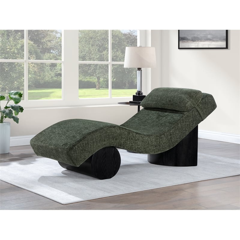 Meridian Furniture Marcella Green Polyester Chaise Lounge