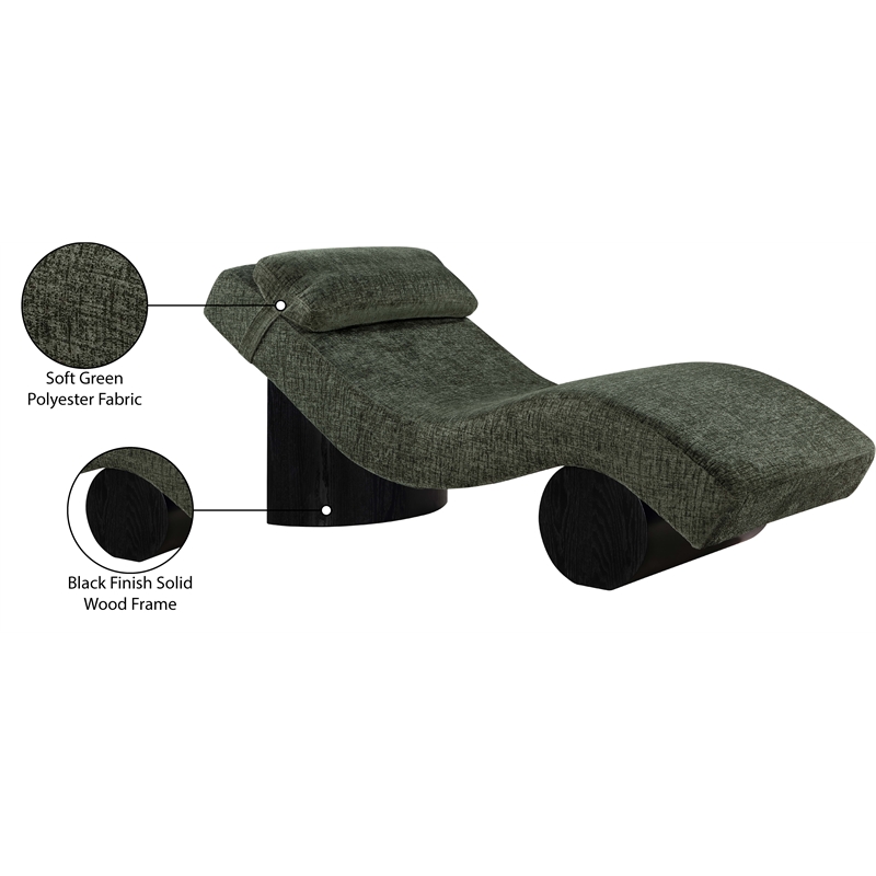 Meridian Furniture Marcella Green Polyester Chaise Lounge