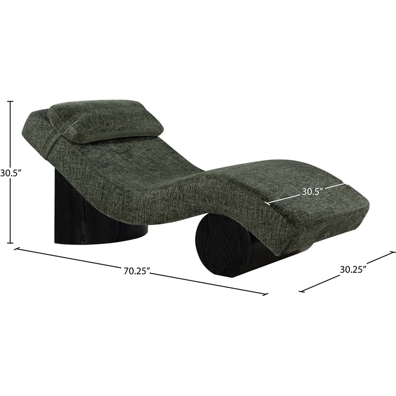 Meridian Furniture Marcella Green Polyester Chaise Lounge