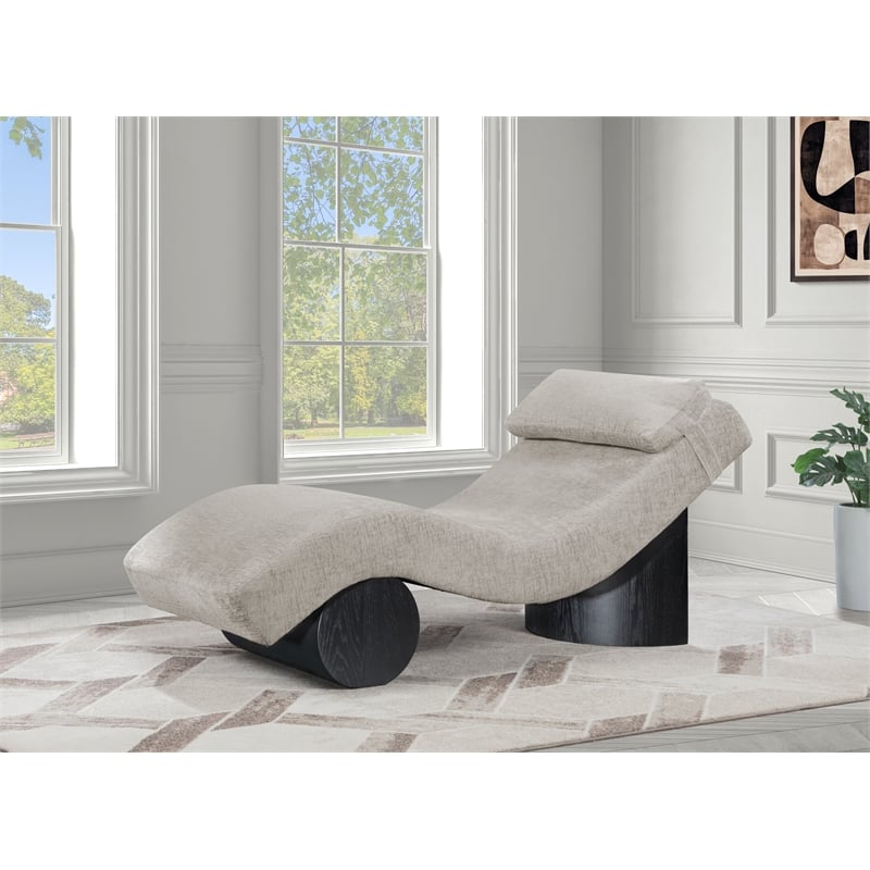 Meridian Furniture Marcella Grey Polyester Chaise Lounge