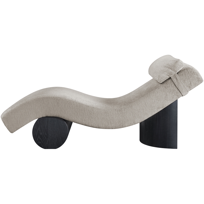 Meridian Furniture Marcella Grey Polyester Chaise Lounge