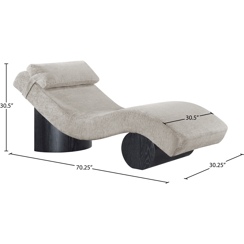 Meridian Furniture Marcella Grey Polyester Chaise Lounge