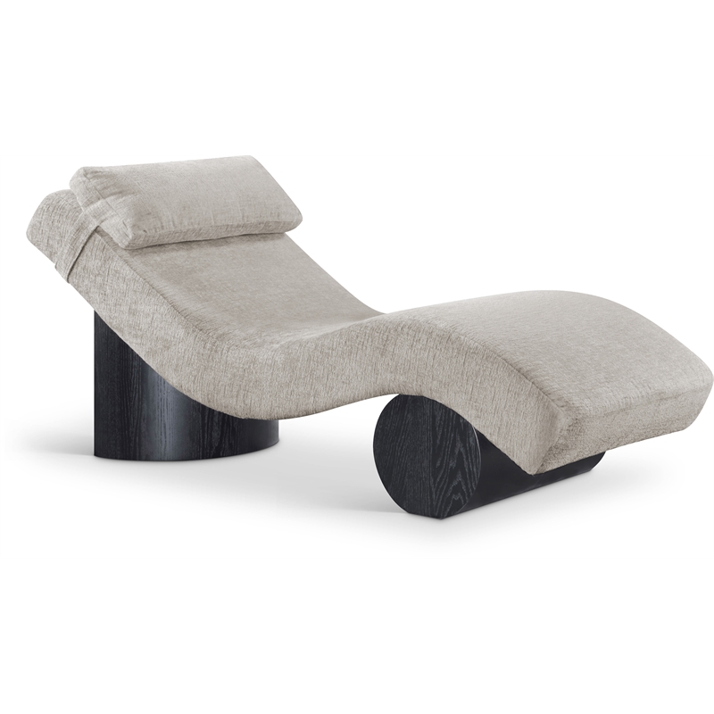 Meridian Furniture Marcella Grey Polyester Chaise Lounge