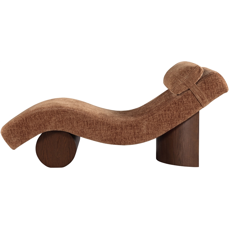 Meridian Furniture Marcella Cognac Polyester Chaise Lounge