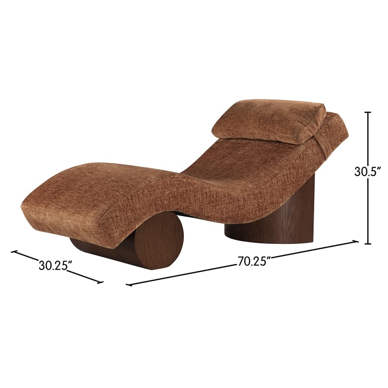 Meridian Furniture Marcella Cognac Polyester Chaise Lounge