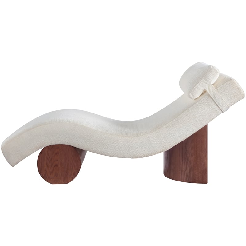 Meridian Furniture Marcella Cream Polyester Chaise Lounge