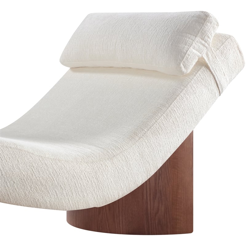 Meridian Furniture Marcella Cream Polyester Chaise Lounge