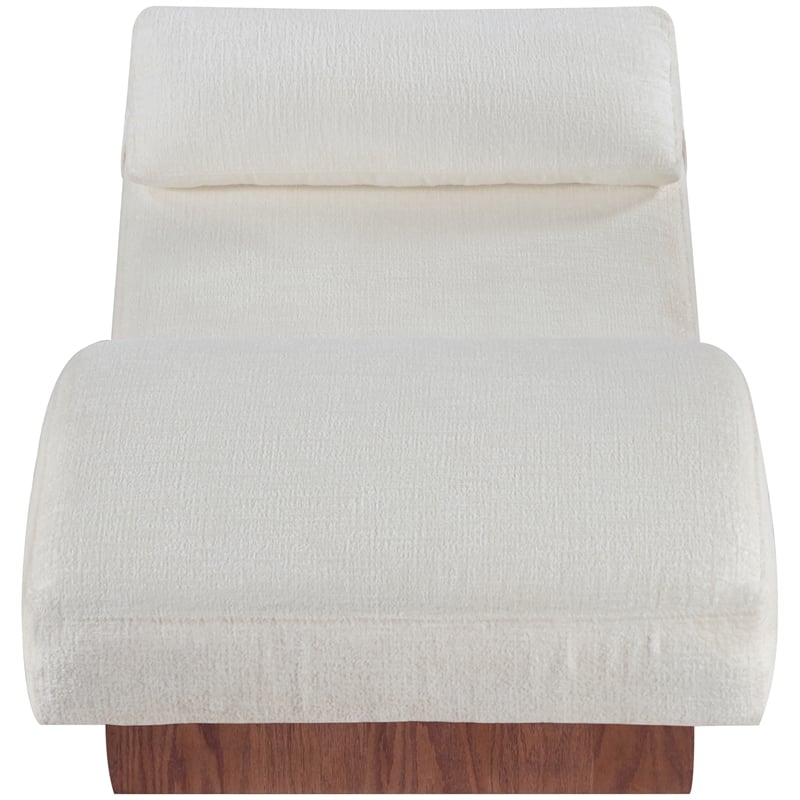 Meridian Furniture Marcella Cream Polyester Chaise Lounge