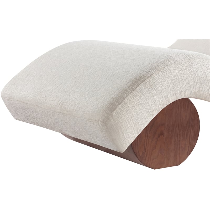 Meridian Furniture Marcella Cream Polyester Chaise Lounge