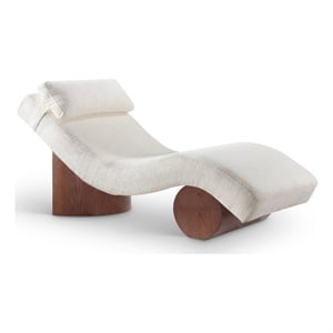 Meridian Furniture Marcella Cream Polyester Chaise Lounge