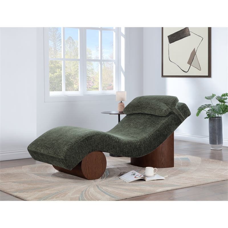 Meridian Furniture Marcella Green Polyester Chaise Lounge