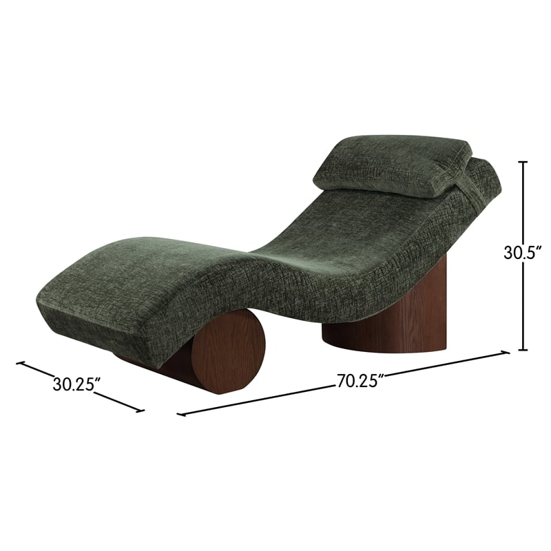 Meridian Furniture Marcella Green Polyester Chaise Lounge