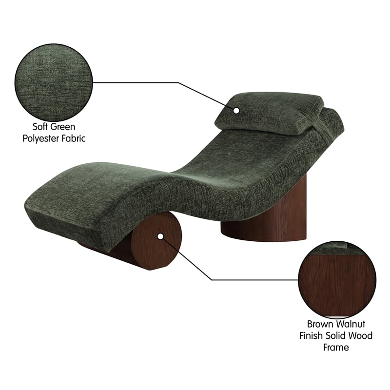 Meridian Furniture Marcella Green Polyester Chaise Lounge