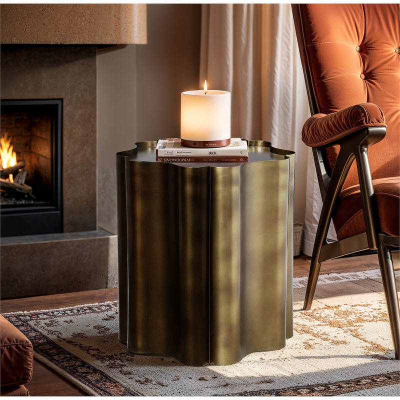 Meridian Furniture Eloise Brass Iron End Table