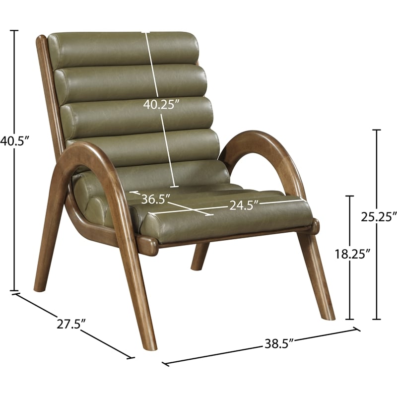 Meridian Furniture Randal Olive Vegan Leather Accent Chair