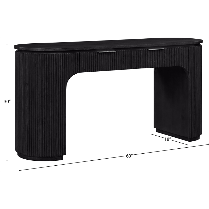 Meridian Furniture Astrid Black Rubberwood Oak Veneer Desk