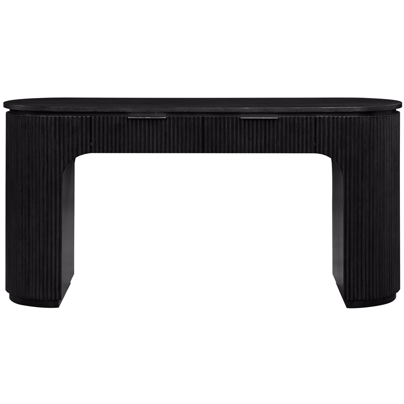 Meridian Furniture Astrid Black Rubberwood Oak Veneer Desk