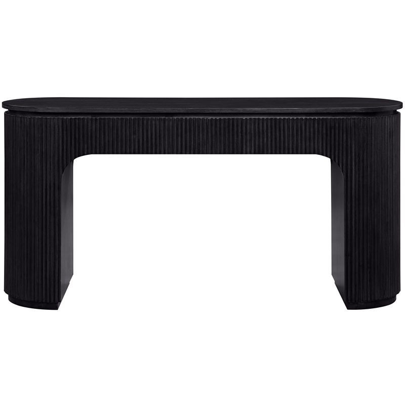 Meridian Furniture Astrid Black Rubberwood Oak Veneer Desk