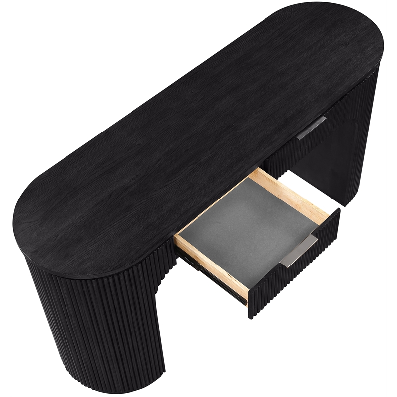 Meridian Furniture Astrid Black Rubberwood Oak Veneer Desk