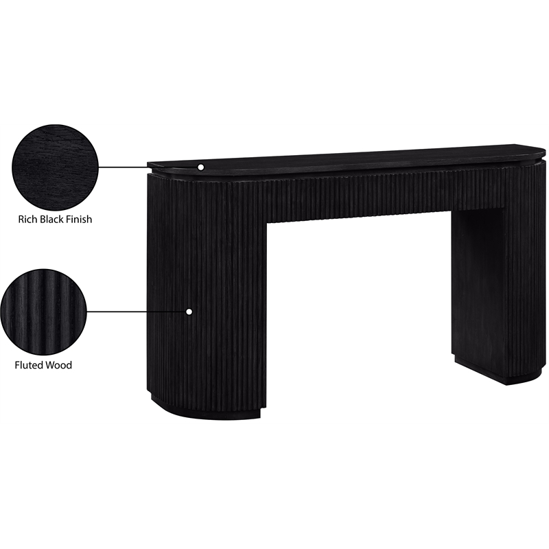 Meridian Furniture Astrid Black Rubberwood Oak Veneer Console Table