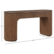 Meridian Furniture Astrid Brown Rubberwood Oak Veneer Desk