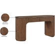 Meridian Furniture Astrid Brown Rubberwood Oak Veneer Desk