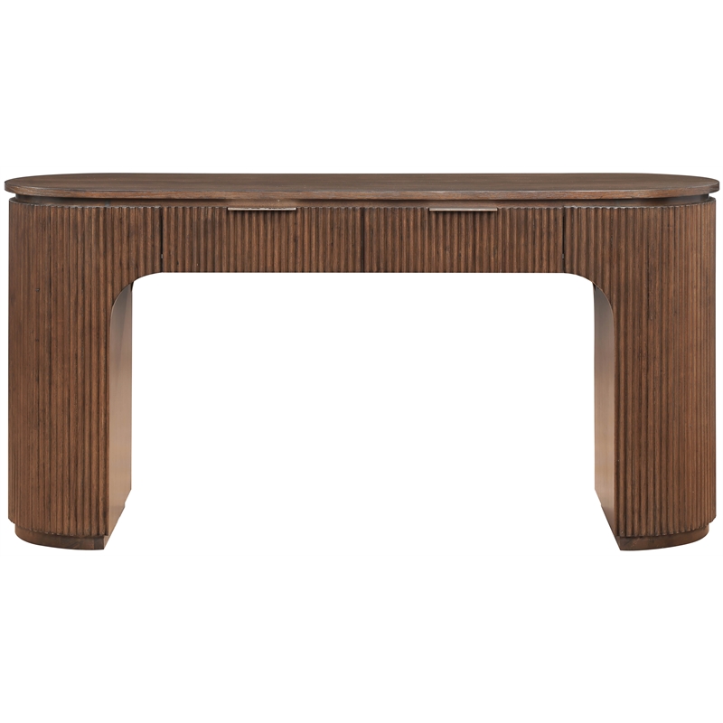 Meridian Furniture Astrid Brown Rubberwood Oak Veneer Desk