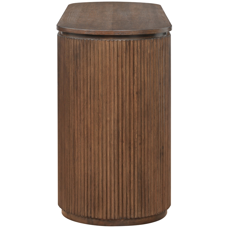 Meridian Furniture Astrid Brown Rubberwood Oak Veneer Desk