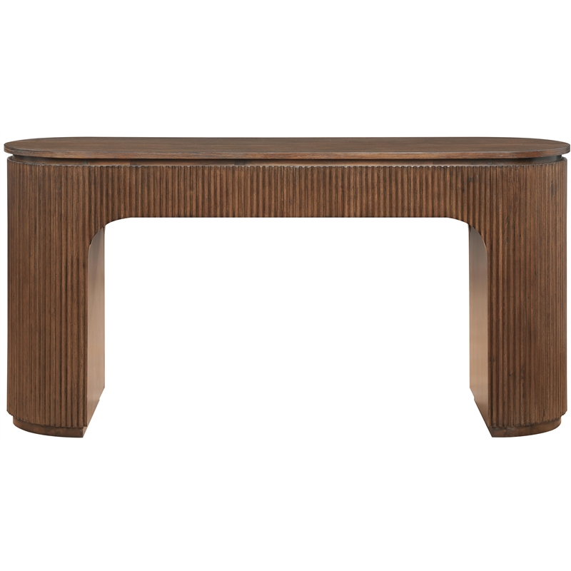 Meridian Furniture Astrid Brown Rubberwood Oak Veneer Desk