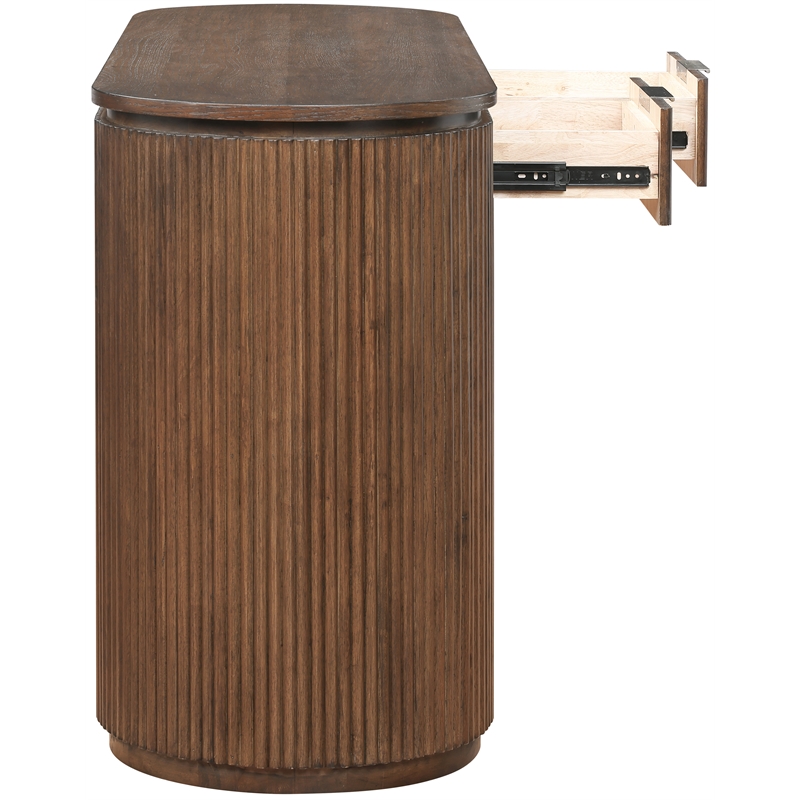 Meridian Furniture Astrid Brown Rubberwood Oak Veneer Desk
