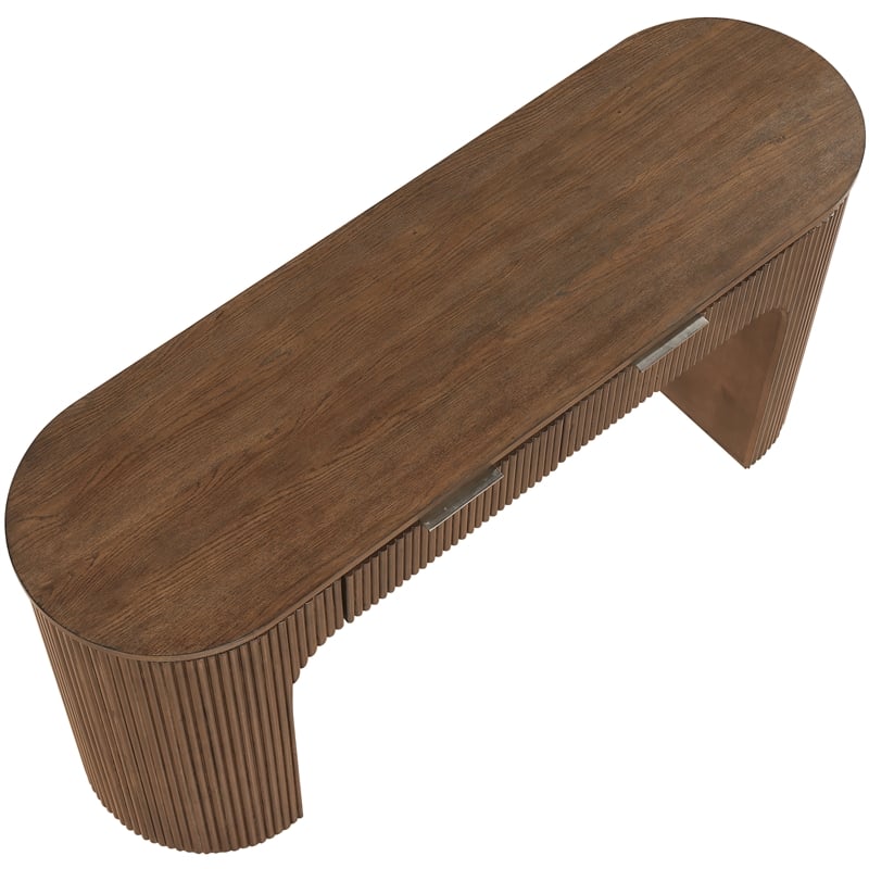 Meridian Furniture Astrid Brown Rubberwood Oak Veneer Desk