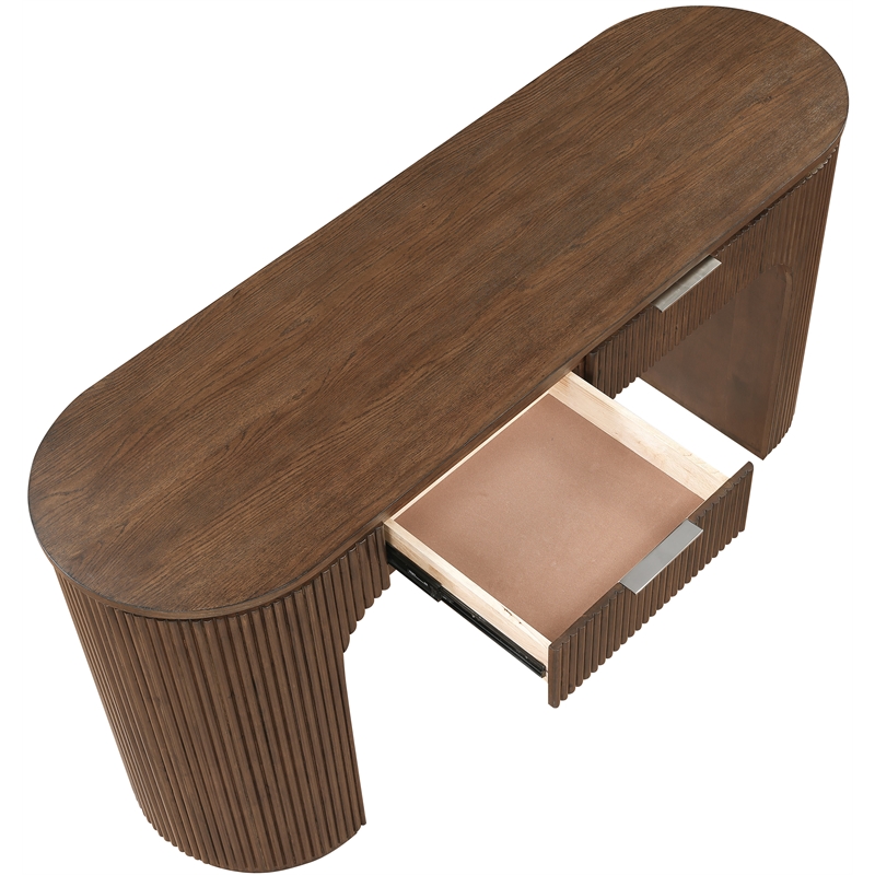 Meridian Furniture Astrid Brown Rubberwood Oak Veneer Desk