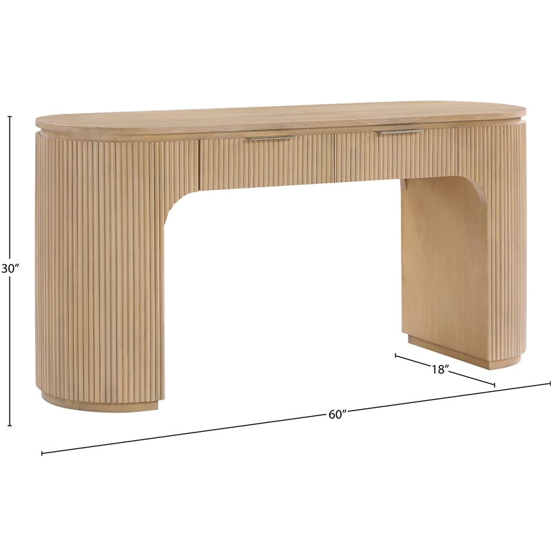Meridian Furniture Astrid Natural Rubberwood Oak Veneer Desk