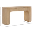 Meridian Furniture Astrid Natural Rubberwood Oak Veneer Desk