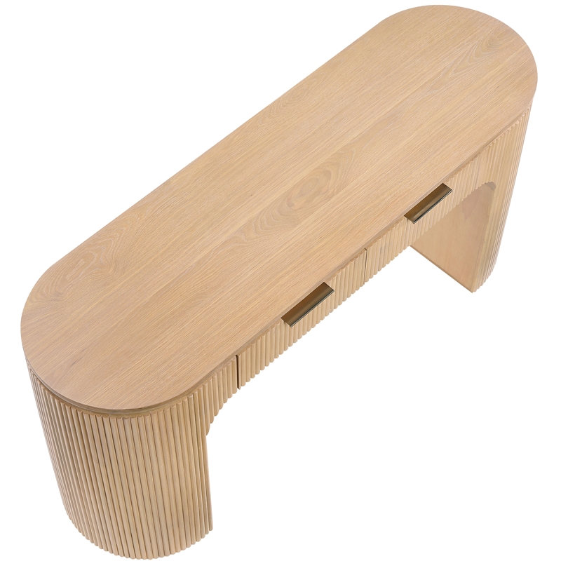 Meridian Furniture Astrid Natural Rubberwood Oak Veneer Desk
