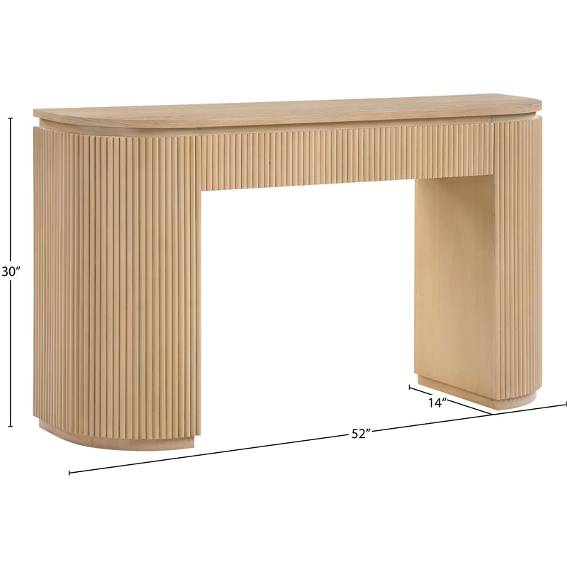 Meridian Furniture Astrid Natural Rubberwood Oak Veneer Console Table