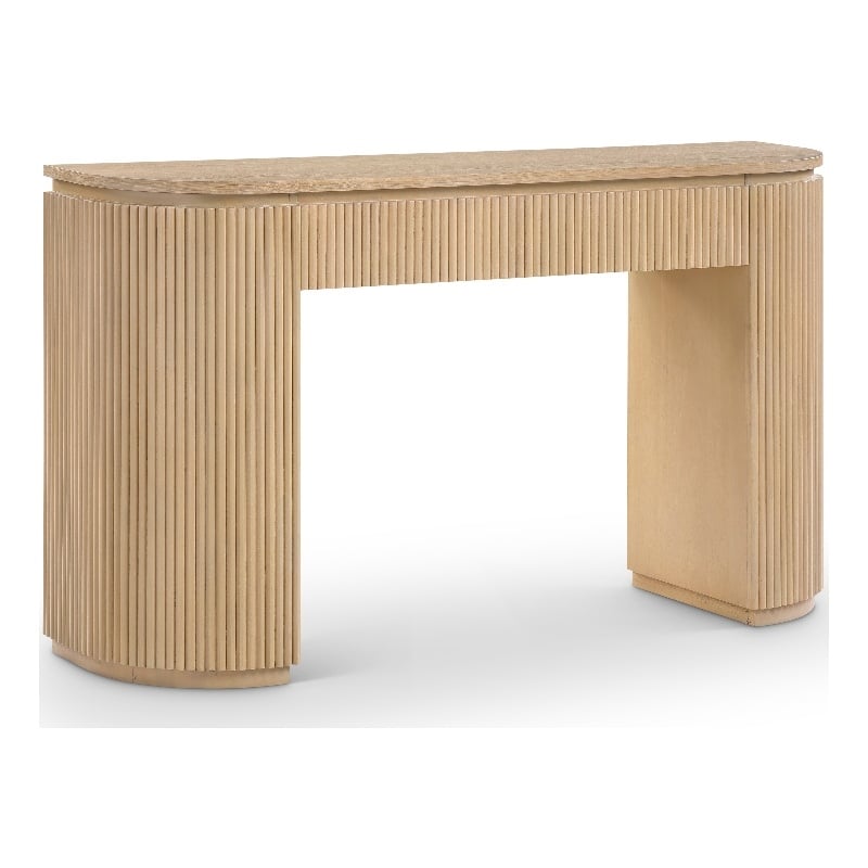 Meridian Furniture Astrid Natural Rubberwood Oak Veneer Console Table