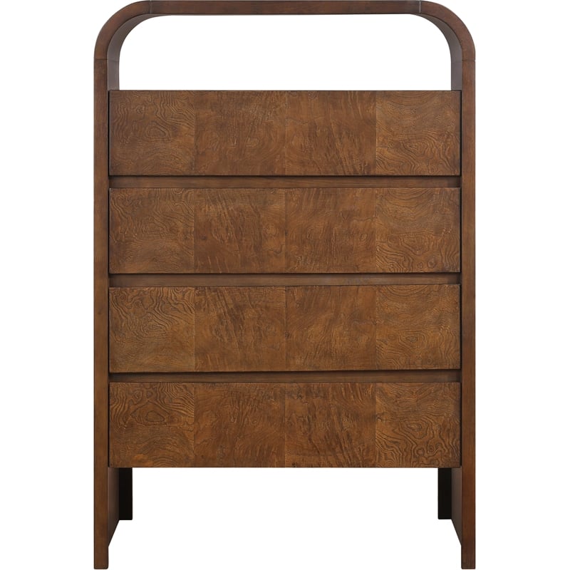 Meridian Furniture Giada Brown Oak And Ash Burl Veneer Chest