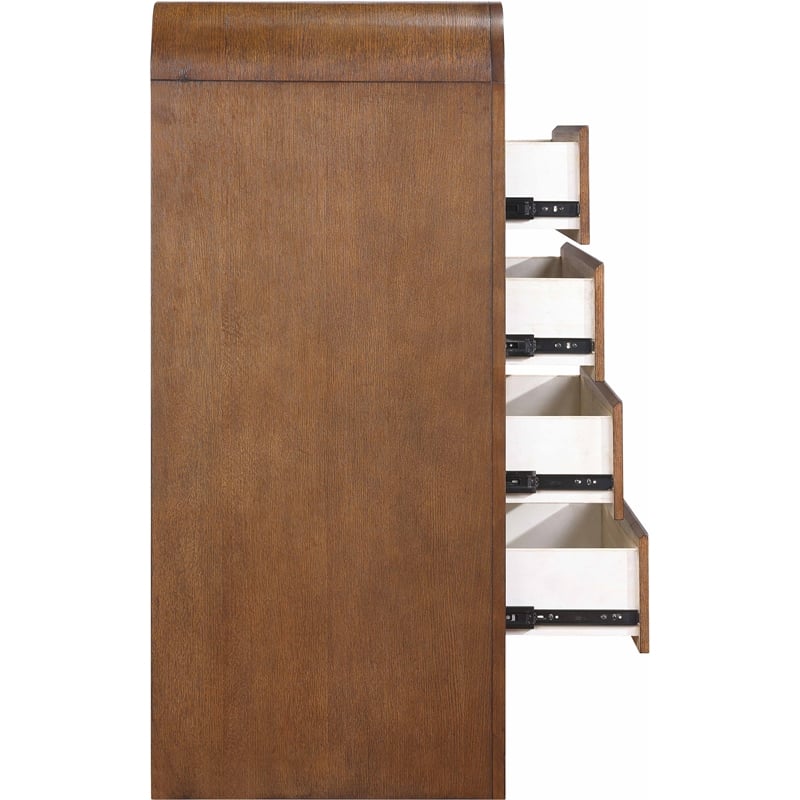 Meridian Furniture Giada Brown Oak And Ash Burl Veneer Chest